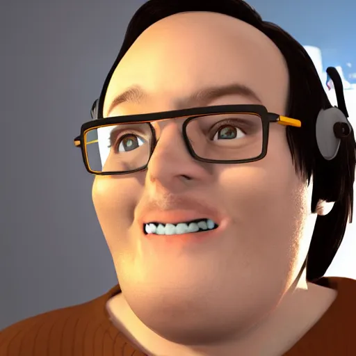 Prompt: a geek with big open mouth glasses virgin has big belly high detailed realistic crying 4 k balding