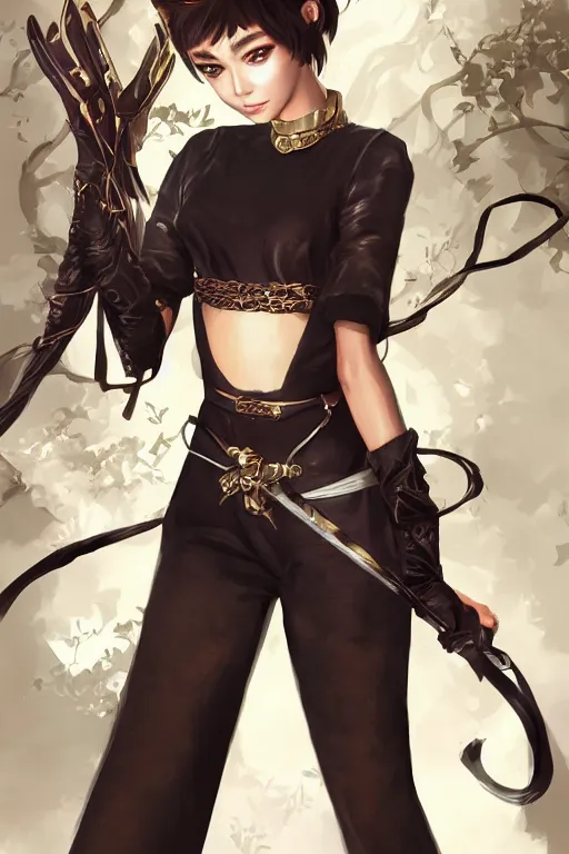 Image similar to Audrey Hepburn in a blade and soul spinoff artbook rendered by the artist Hyung tae Kim and Tin Brian Nguyen, trending on Artstation by Hyung tae Kim, artbook, Taran Fiddler and Tin Brian Nguyen