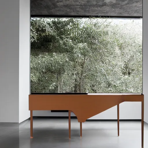 Prompt: of dezeen showroom ,archdaily, 032c, minimalissimo, photo of piano by Patricia Urquiola