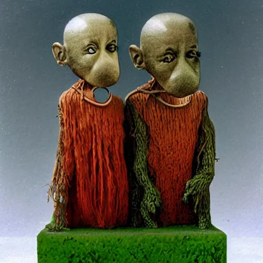 Prompt: the very funny nendroidstein nendroids, painted by zdzisław beksinski