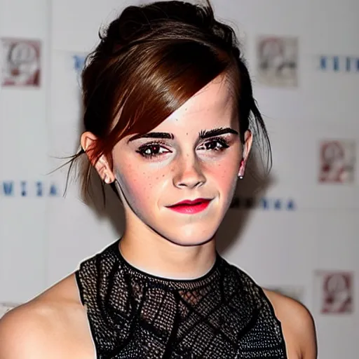 Prompt: Emma Watson cross eyed