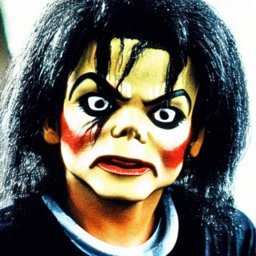 Prompt: Michael Jackson as Chucky the killer doll from the movie Child's Play