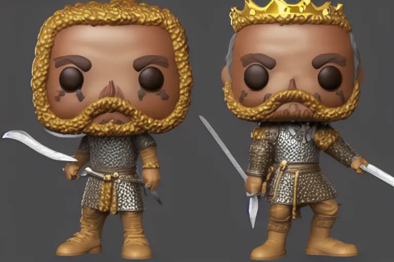 Image similar to an ultra detailed 3 d render of king richard the lionhearted as a funko pop, epic anime fantasy, 8 k, volumetric lighting, smooth, highly detailed, digital illustration, octane render, art by jeong seon and greg rutkowsi, artstation