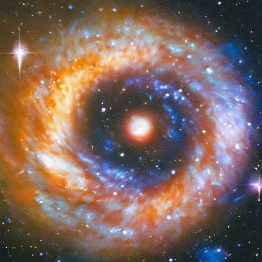 Image similar to cartwheel galaxy