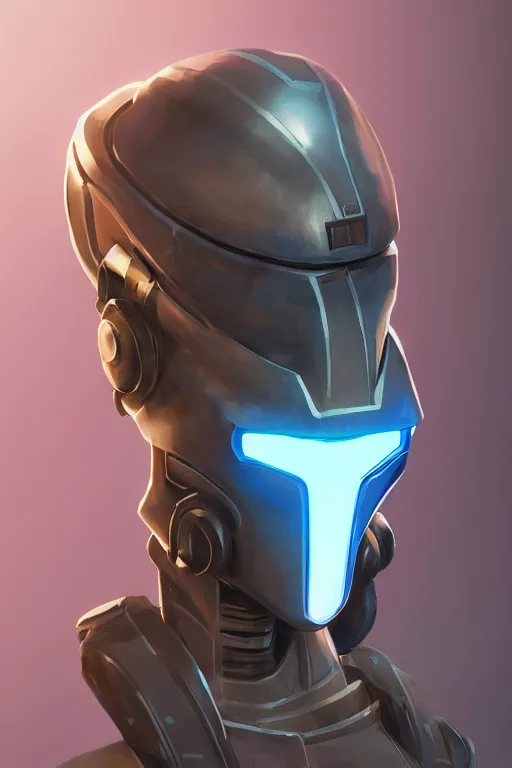 Image similar to epic mask helmet robot ninja portrait stylized as fornite style game design fanart by concept artist gervasio canda, behance hd by jesper ejsing, by rhads, makoto shinkai and lois van baarle, ilya kuvshinov, rossdraws global illumination radiating a glowing aura global illumination ray tracing hdr render in unreal engine 5