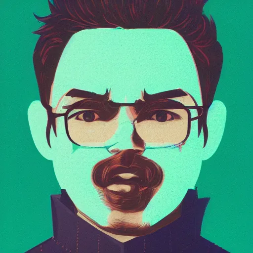 Prompt: a hacker profile picture by sachin teng