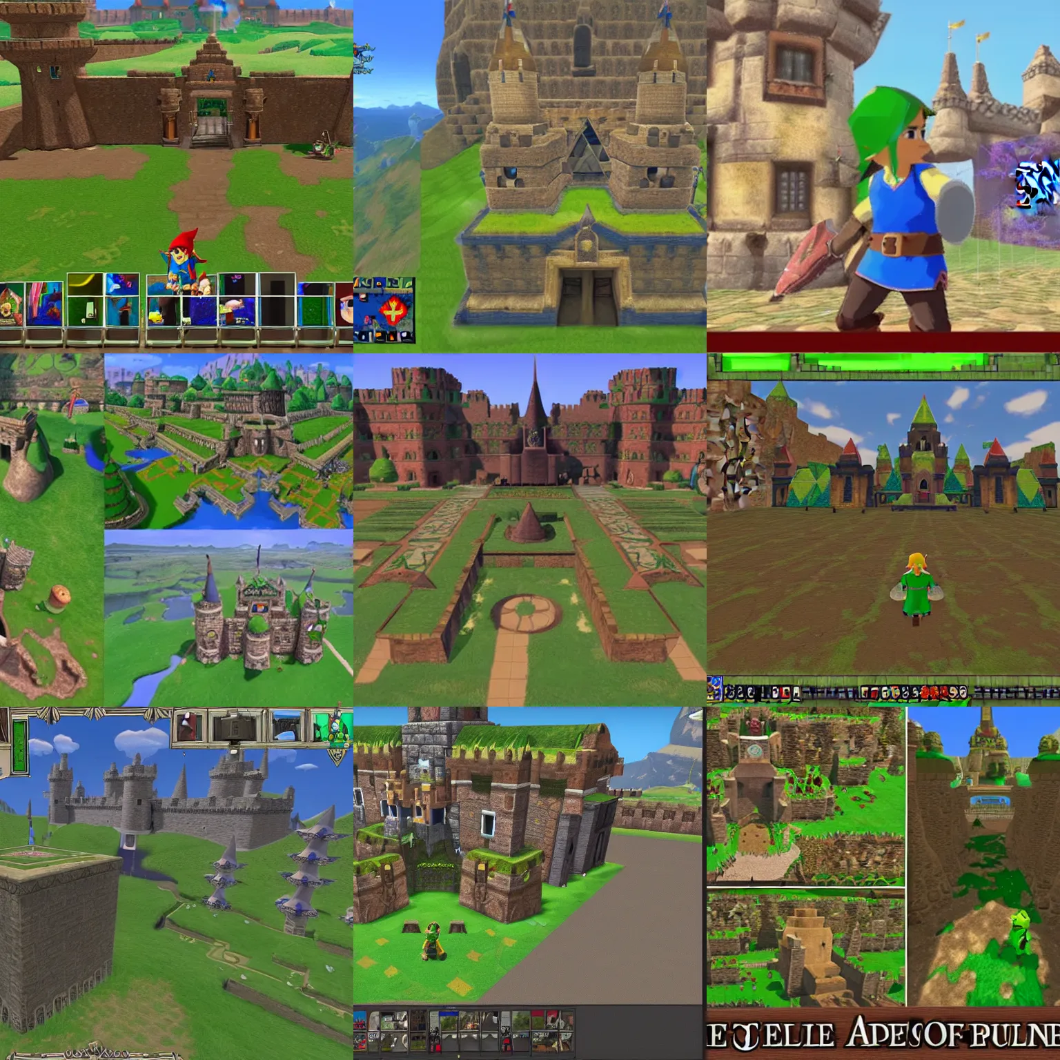 Prompt: Legend of Zelda Hyrule Castle google street view
