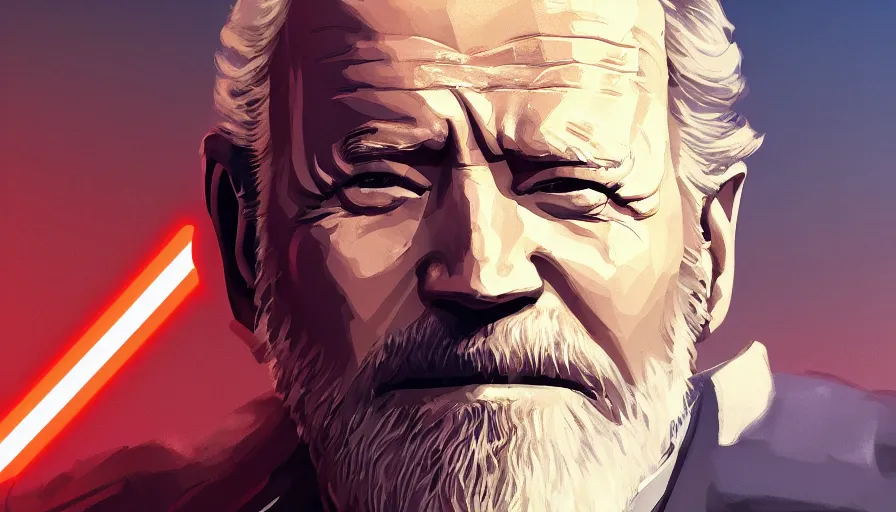 Image similar to joe biden is obi - wan kenobi, hyperdetailed, artstation, cgsociety, 8 k