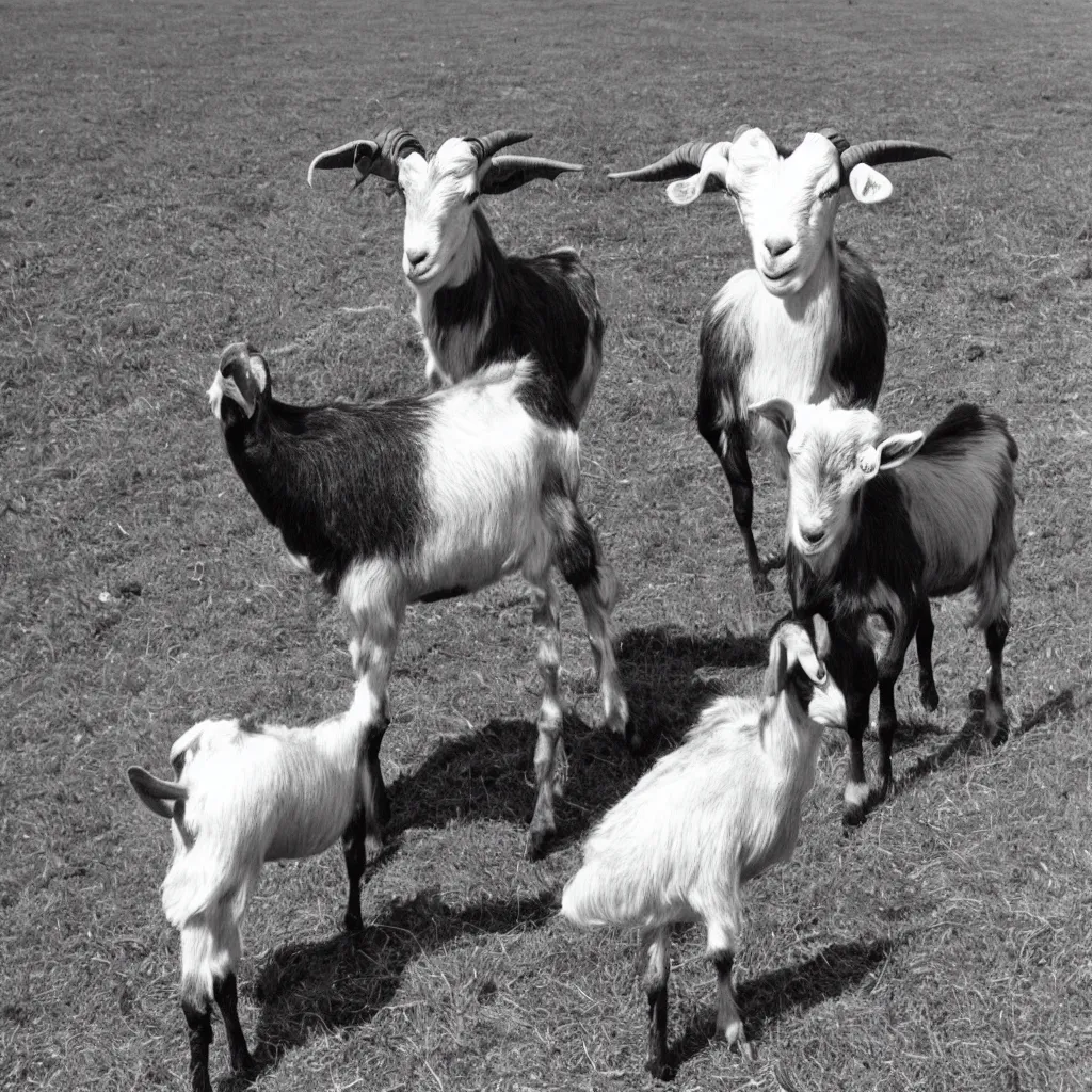 Prompt: vintage photo of a goat