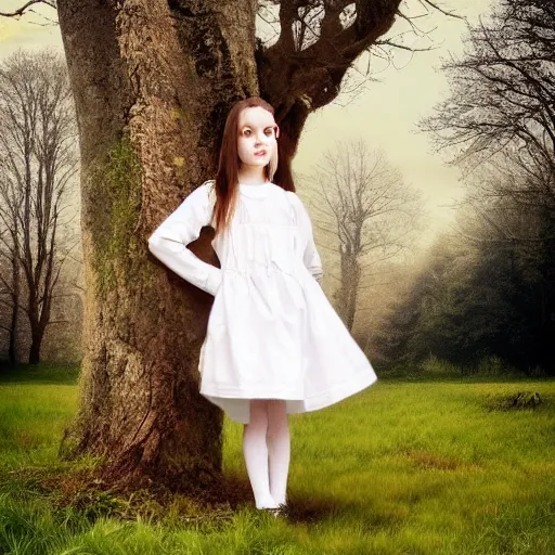 Image similar to portrait of girl dressed in white clothes countryside country style country house fantasy character portrait