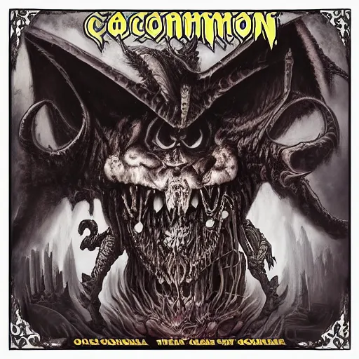 Image similar to Cacodemon oldschool metal cover art