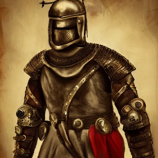 Prompt: portrait of medieval warrior in durty blood armour by nicponimsky styy