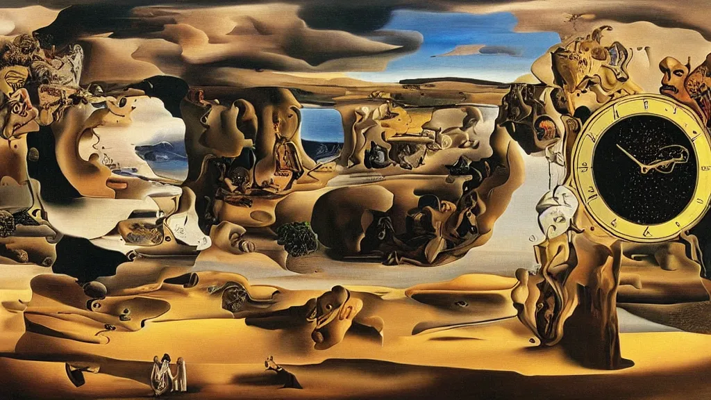 Image similar to the newest masterpiece of salvador dali, it is called ; time doesn't exist