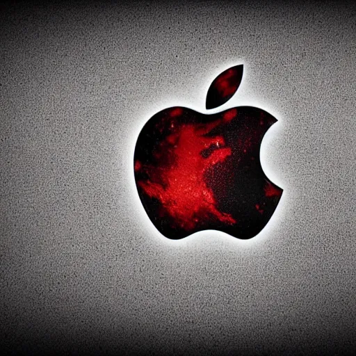 Prompt: the Apple logo if Apple were a death metal band