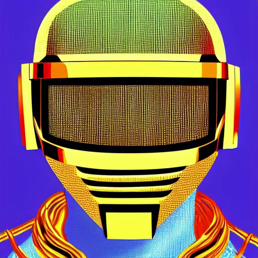 Prompt: daft punk bodhisattva, procreate digital art, spiritual being