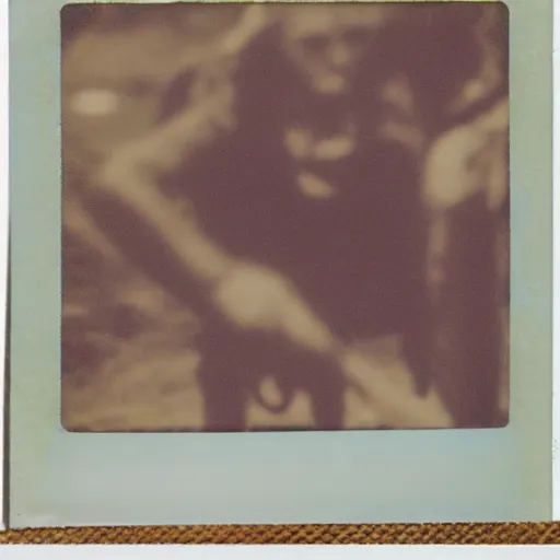 Prompt: Servant of Cthulhu on a sea shore, photography, polaroid