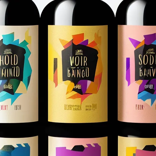 Image similar to liquor, packaging design, premium quality, limited edition, artist, bold, front label, trending, behance, packaging of the world, bright colors, stanger stranger