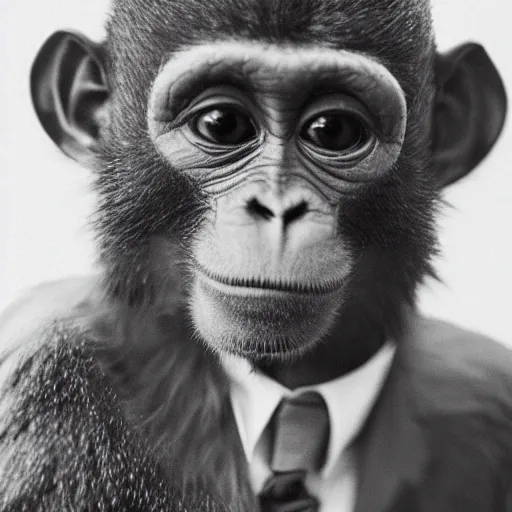 Prompt: a photo of a monkey in a suit