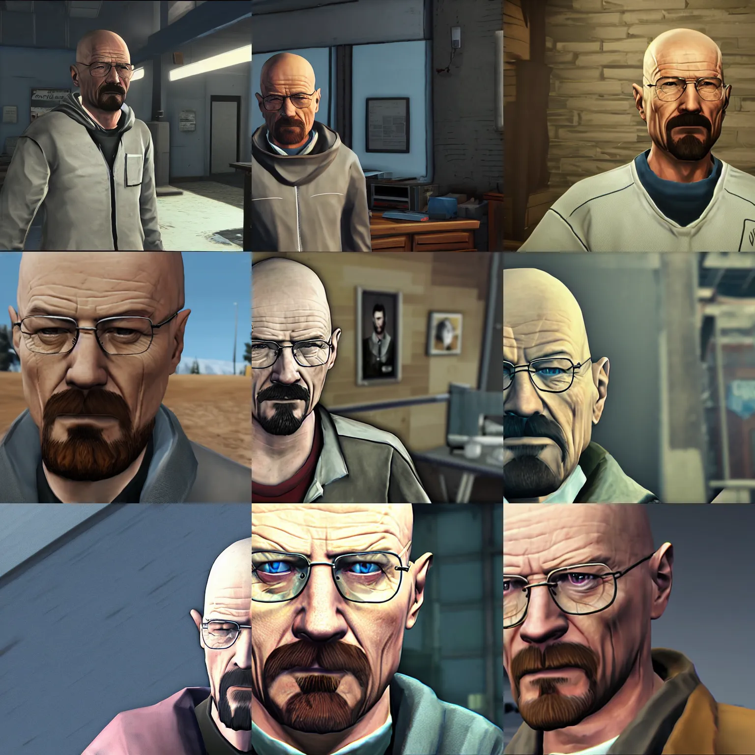 Prompt: walter white in life is strange, in game screenshot, hd