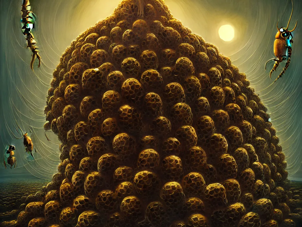 Image similar to highly detailed photo of hivemind flemish, trending on deviantart, neo surrealism, sharp focus, a lot of little details, octane, masterpiece, art by max ernst