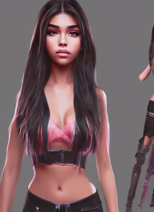 Image similar to Madison Beer as a video game character, digital art, unreal engine, unreal engine render, blender render, render, 4k, coherent