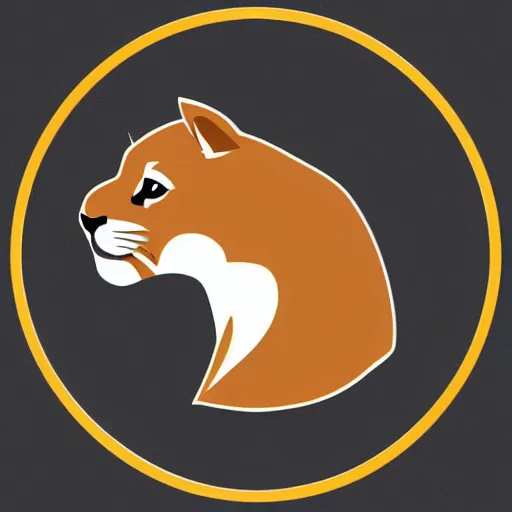 Prompt: photoshop vector design logo concept of a cougar