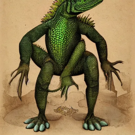 anthropomorphic lizard