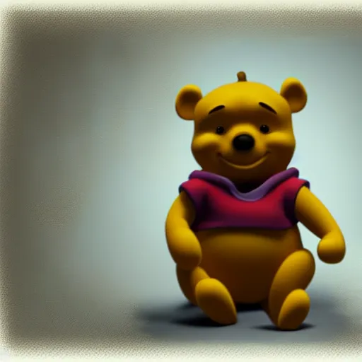 Image similar to maya render of winnie the pooh, 3d digital art, studio lighting