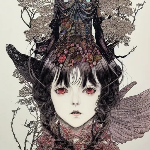 Image similar to prompt: Portrait painted in Superflat style drawn by Vania Zouravliov and Takato Yamamoto, inspired by Fables, intricate acrylic gouache painting, high detail, sharp high detail, manga and anime 2000