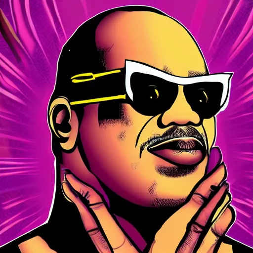 Prompt: stevie wonder as thanos, random artstyle