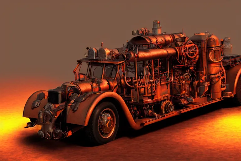 Prompt: hellfire engine strokeed by the echo, mad max, in the style of hannes bok and doug chiang and vernon grant, trending on artstation, back lighting rear view steampunk, blueprint, muted colors, gothic, tachisme