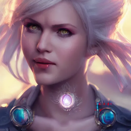 Image similar to kerli koiv as cindy aurum ff 1 5, character headshot concept art, sharp, digital matte painting, art by artgerm, greg rutkowski, wlop, dramatic lighting, trending on artstation