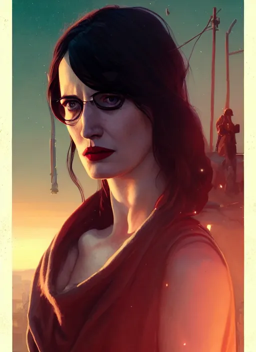 Image similar to highly detailed portrait of eva green in gta v, stephen bliss, unreal engine, fantasy art by greg rutkowski, loish, rhads, ferdinand knab, makoto shinkai and lois van baarle, ilya kuvshinov, rossdraws, tom bagshaw, global illumination, radiant light, detailed and intricate environment