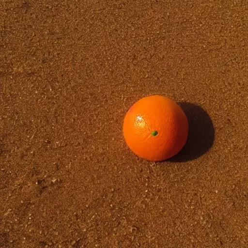 Prompt: a realistic orange on the sand, hyperdetailed 8k ultradetail cinematic