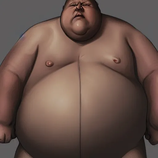 Image similar to morbidly obese man, trending on artstation, wlop, high detail