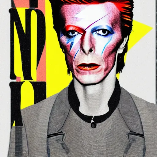 Image similar to David Bowie in the style of Esher