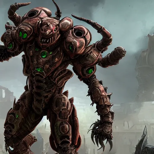 Image similar to armored insect monster from doom eternal