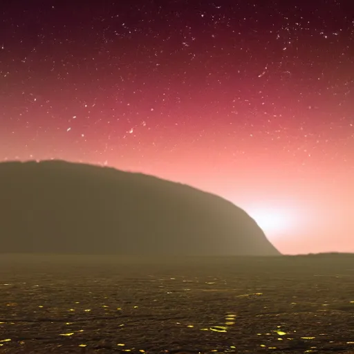 Image similar to grainy atmospheric alien landscape with glowing lights