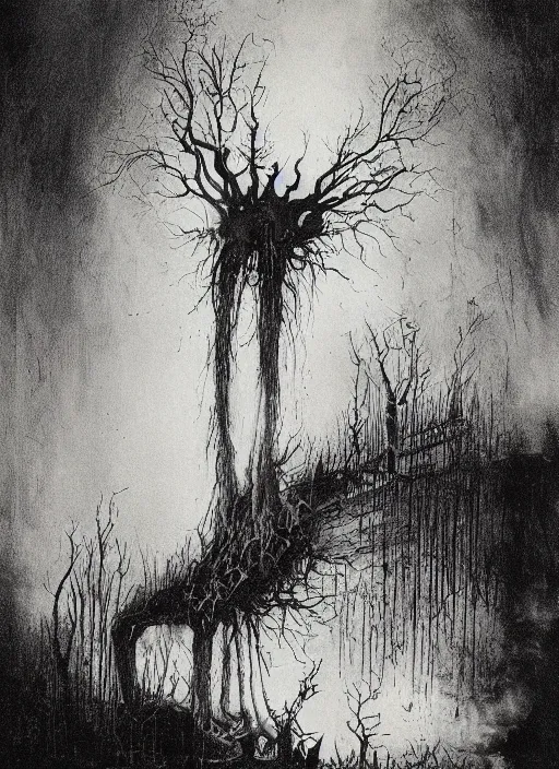 Prompt: book cover of scary stories to tell in the dark paperback novel by stephen gammell