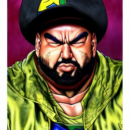 Image similar to ultra realistic portrait painting of big pun, art by akira toriyama, 4 k, dragon ball artstyle, cel shaded, highly detailed, epic lighting