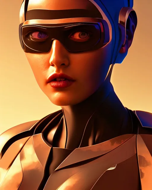 Prompt: portrait of a handsome symmetric beautiful futuristic sci - fi cyberpunk female cyborg, desert oasis background, ultra realistic, highly detailed, hd, sharp focus, cinematic lighting, realistic, photorealistic, vivid colors, painting, photograph, digital art, non blurry, sharp, artstation, concept art, smooth, illustration