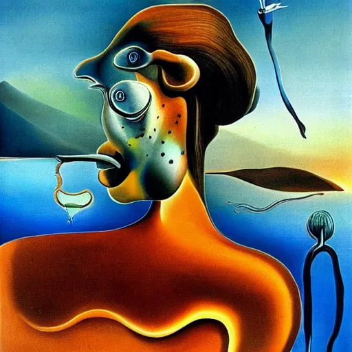 Image similar to wal - e painted by salvador dali