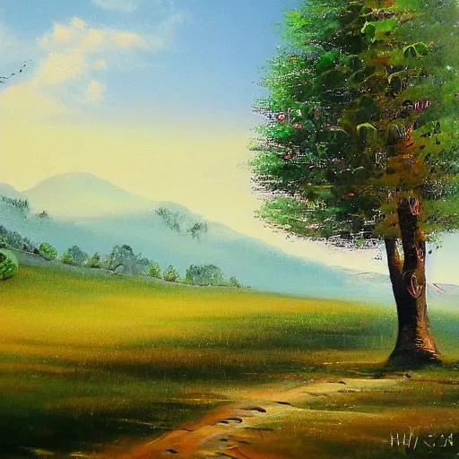 Image similar to landscape painting by hw6523