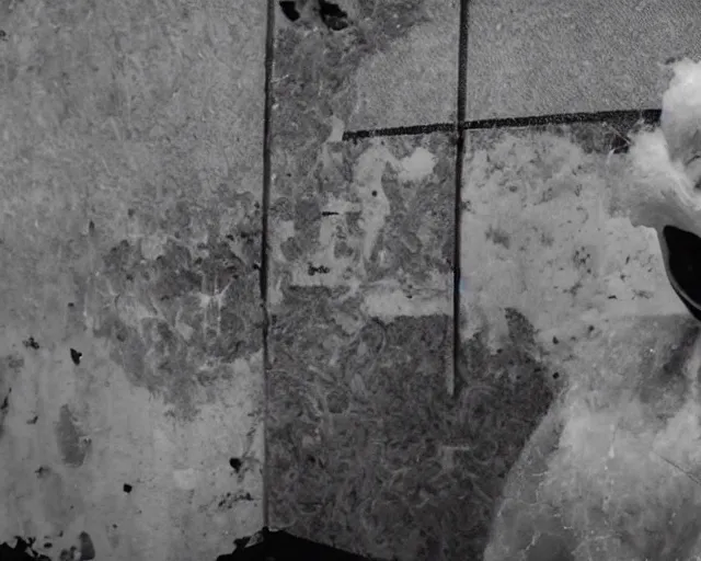 Image similar to camera footage of a extremely aggressive Vomiting Ronald McDonald with a knife and glowing white eyes, False Human Features, in an abandoned shopping mall, Psychic Mind flayer, Terrifying, Insane Ronald McDonald :7 , high exposure, dark, monochrome, camera, grainy, CCTV, security camera footage, timestamp, zoomed in, Feral, fish-eye lens, Fast, Radiation Mutated, Nightmare Fuel, Ancient Evil, No Escape, Motion Blur, horrifying, lunging at camera :4 bloody dead body, blood on floors, windows and walls :5