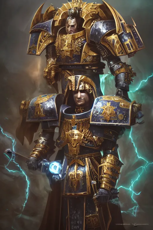 Image similar to queen portrait heros warhammer 4 0 k horus heresy fanart - the primarchs emperor by johannes helgeson animated with vfx concept artist & illustrator global illumination ray tracing hdr fanart arstation zbrush central hardmesh 8 k octane renderer comics stylized