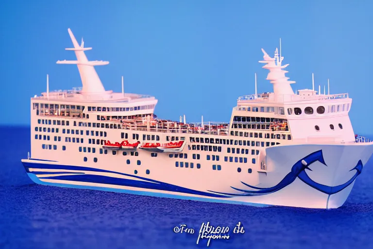 Prompt: fisher cruiseship, california scene from tv show hyper detailed 5 5 mm 8 5 mm, toy photography, made out of plastic