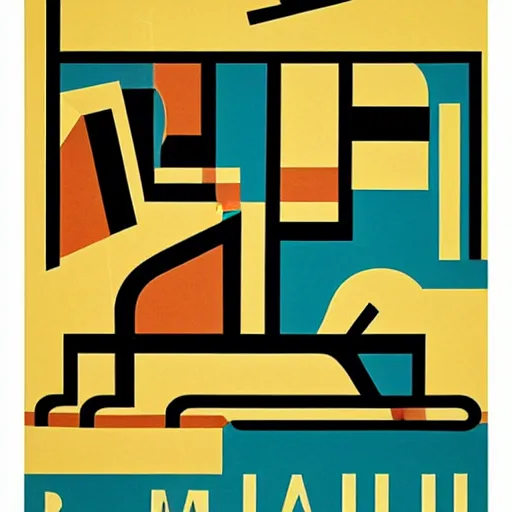 Prompt: mid century bauhaus poster