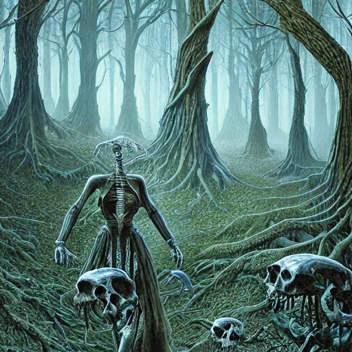 Image similar to forest of bones, Michael Whelan