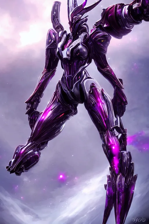 Image similar to maw shot, hyperdetailed realistic elegant beautiful stunning giant robot mecha hot female goddess dragon, sharp spines, sharp metal ears, smooth purple eyes, smooth fuschia skin, smooth silver armor, nebula size, space, epic proportions, epic scale, macro giantess, warframe, destiny, furry, dragon art, goddess art, giantess art, furaffinity, octane