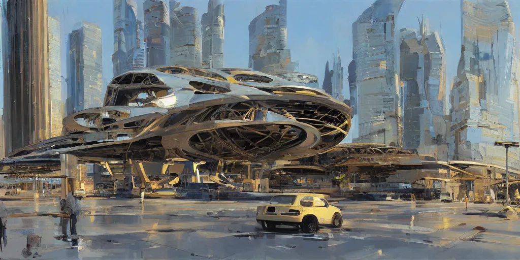 Prompt: construction, futuristic, scifi. by ben aronson